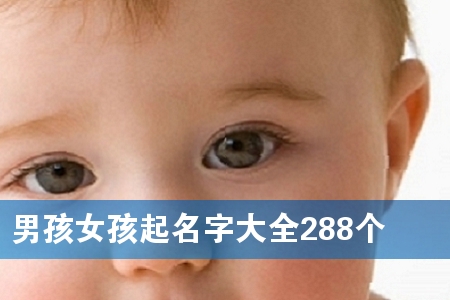 男孩女孩起名字大全288个