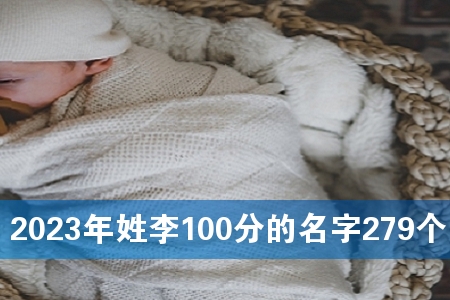 2023年姓李100分的名字279个