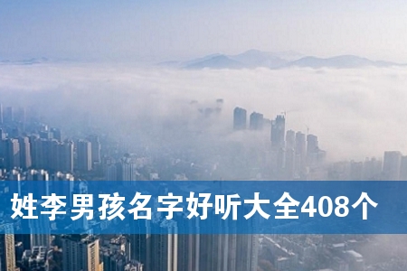 姓李男孩名字好听大全408个