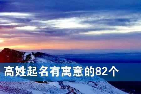高姓起名有寓意的82个