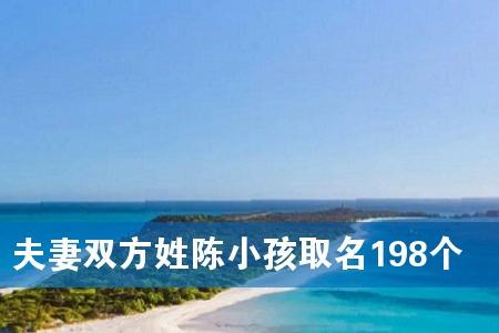 夫妻双方姓陈小孩取名198个