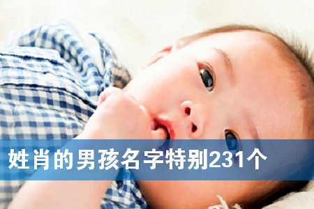 姓肖的男孩名字特别231个