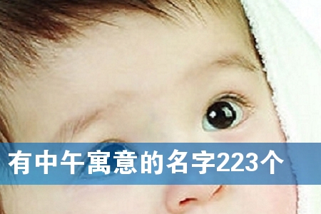 有中午寓意的名字223个