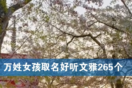 万姓女孩取名好听文雅265个