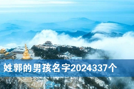 姓郭的男孩名字2024337个