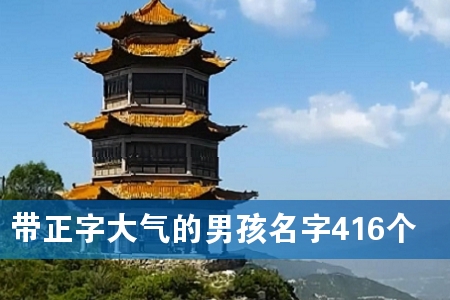 带正字大气的男孩名字416个
